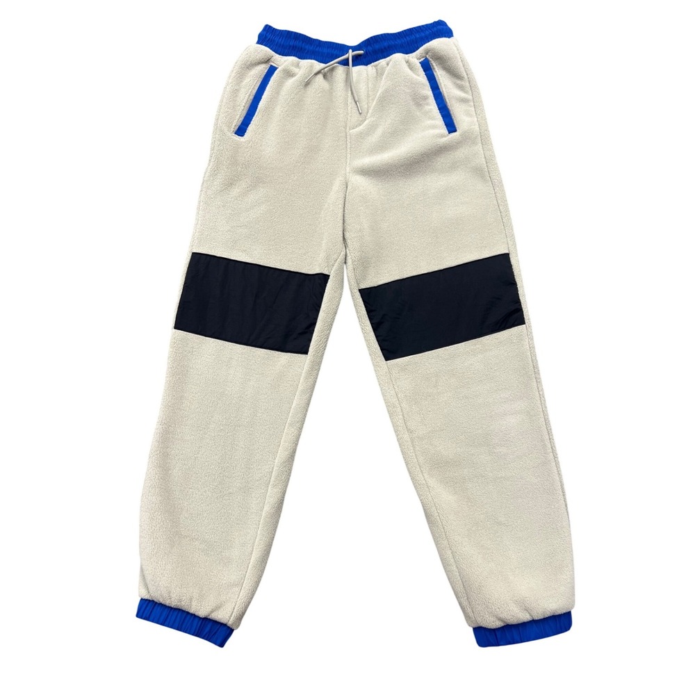 Old Navy Fleece Joggers Boys XL 14-16 Cream Blue Excellent Sherpa Pants